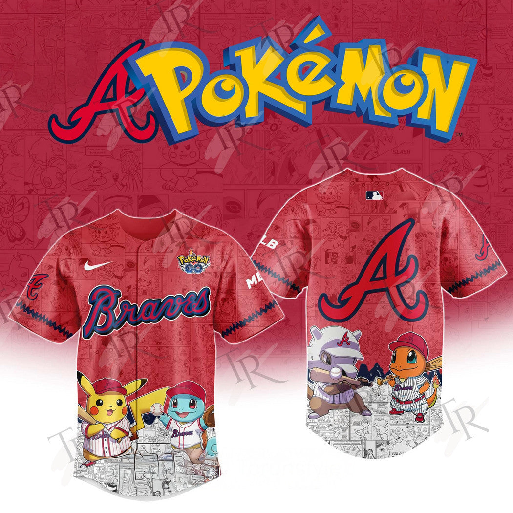 2026 Atlanta Braves Pokemon Go Special Edition Baseball Jersey Unique Baseball Gifts
