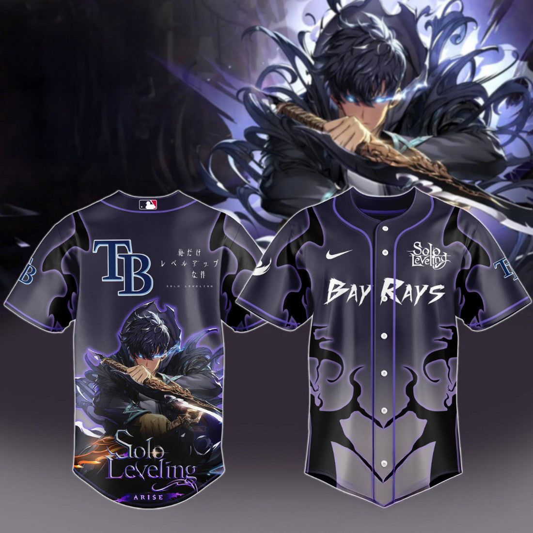 2026 Tampa Bay Rays x Solo Leveling Baseball Jersey Unique Gifts For Baseball Fans