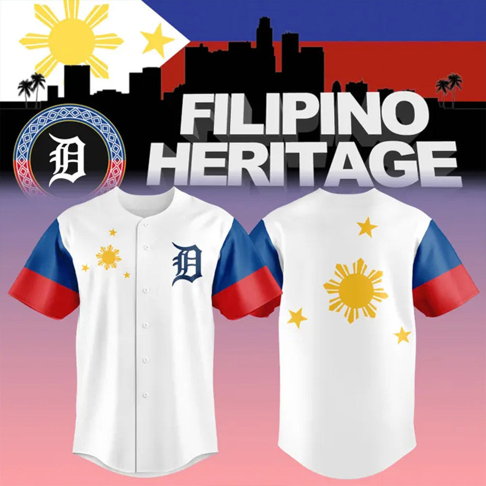 2026 Detroit Tigers Filipino Heritage Night Jersey Best Gifts For Baseball Fans