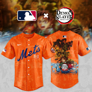 2026 Demon Slayer X New York Mets Baseball Jersey Cool Baseball Gifts