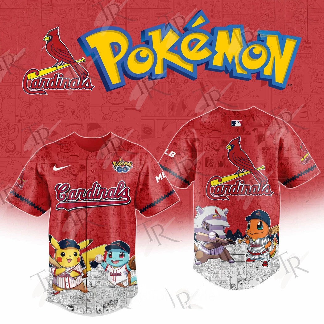 2026 St Louis Cardinals Pokemon Go Special Edition Baseball Jersey Baseball Father's Day Gifts