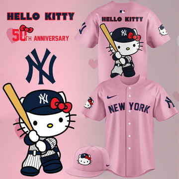2026 New York Yankees World Series Shirt New York Yankees Jersey x Hello Kitty 50TH T-Shirt Gifts For Dad