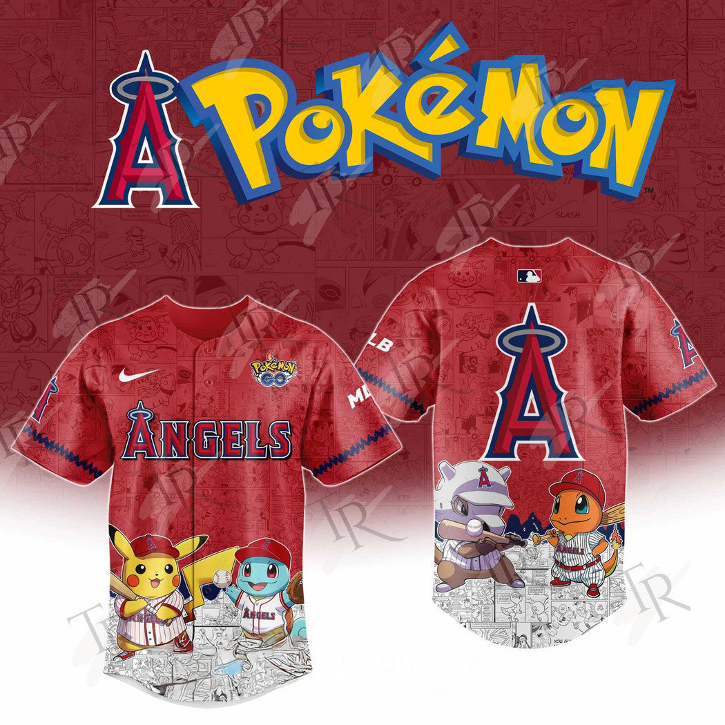 2026 Los Angeles Angels Pokemon Go Special Edition Baseball Jersey Baseball Coach Gift Ideas