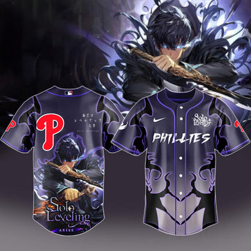 2026 Philadelphia Phillies x Solo Leveling Baseball Jersey Baseball Team Gift Ideas
