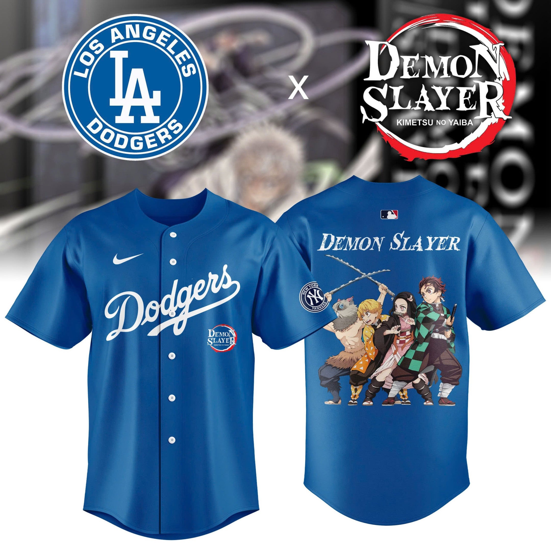 2026 Los Angeles Dodgers Demon Slayer Baseball Jersey Gifts For Baseball Lovers