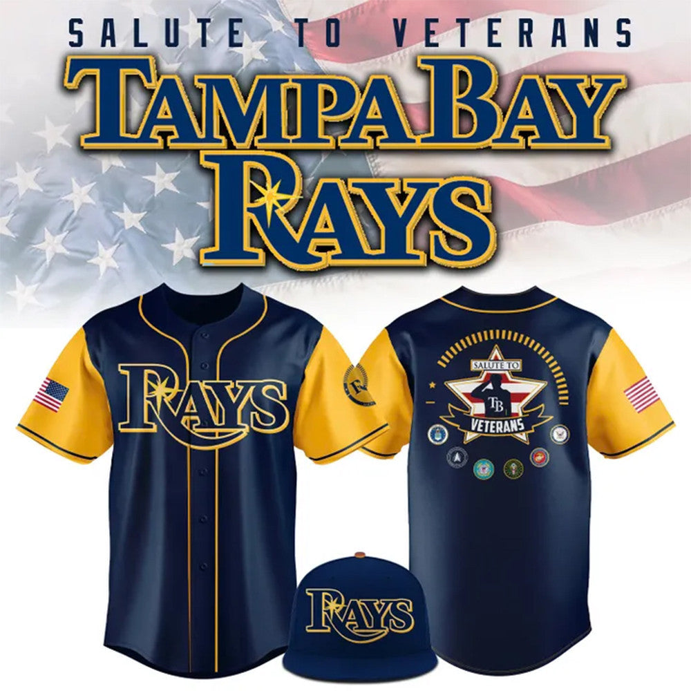 2026 TB Rays Salute to Service Jersey Cool Gifts For Baseball Lovers