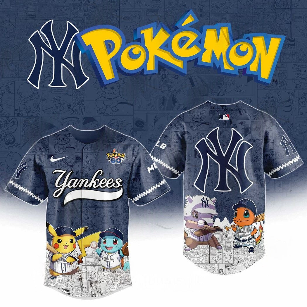2026 New York Yankees Pokemon Go Special Edition Baseball Jersey Gifts For Baseball Fans