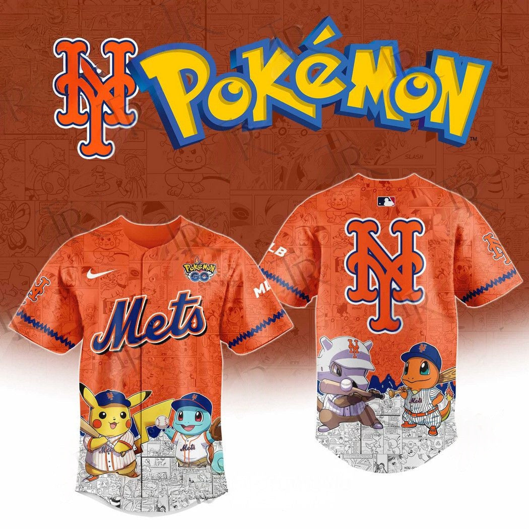 2026 New York Mets Pokemon Go Special Edition Baseball Jersey Gift Ideas For Baseball Players