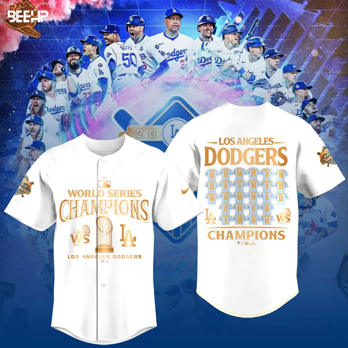 2026 Los Angeles Jersry Shirt LA Dodgers World Series Champions Shirt Gift Ideas For Him