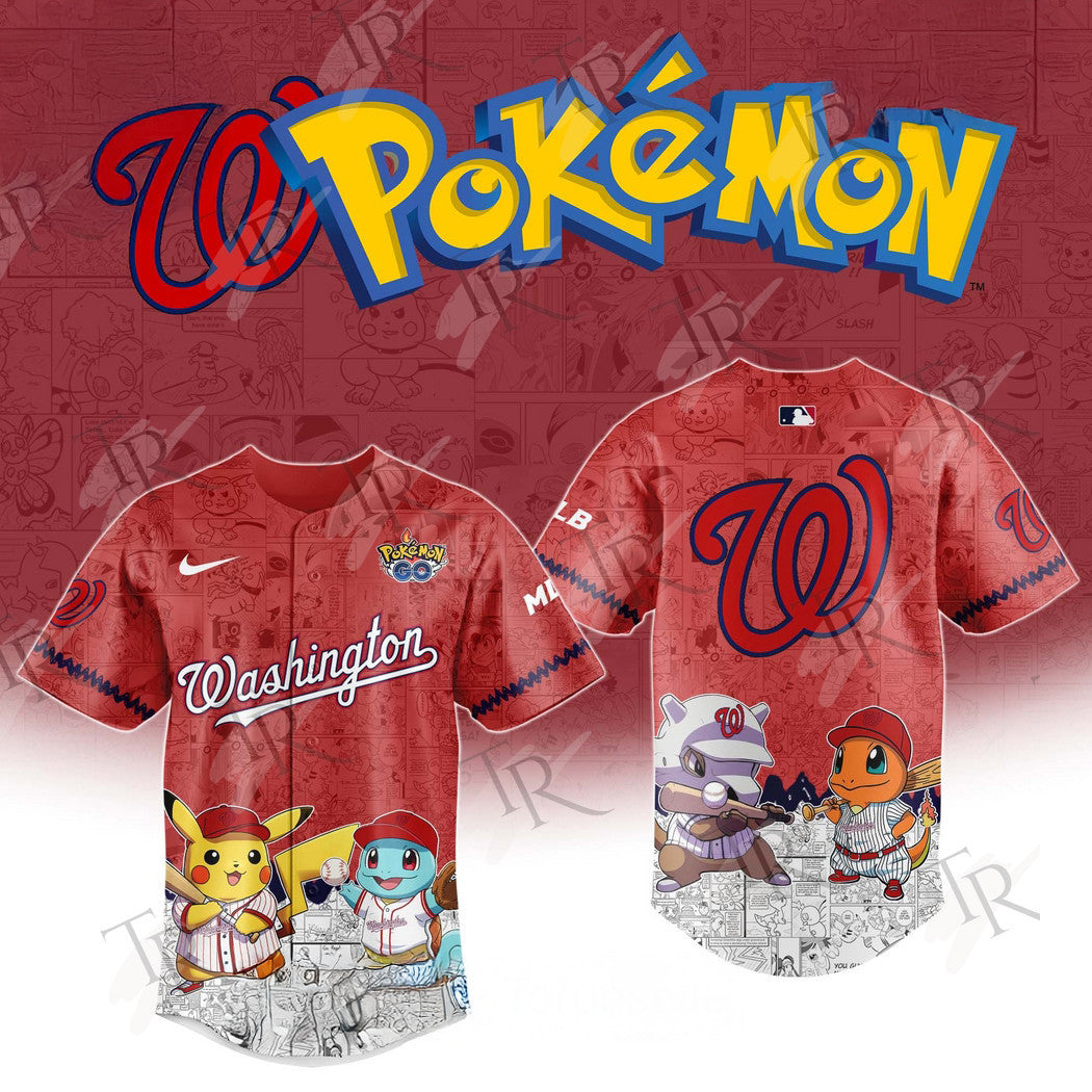 2026 Washington Nationals Pokemon Go Special Edition Baseball Jersey Gifts For Baseball Fans