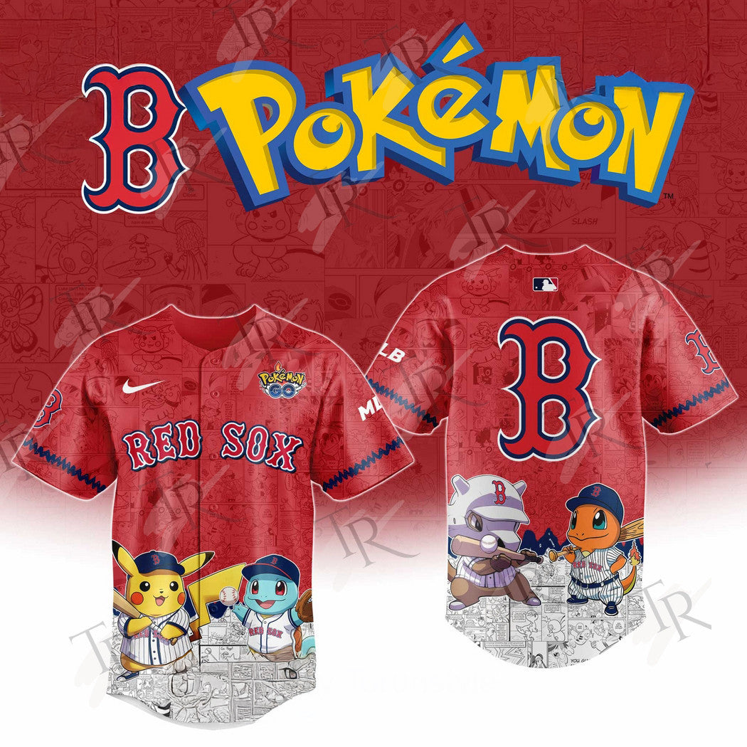 2026 Boston Red Sox Pokemon Go Special Edition Baseball Jersey Baseball Coach Gift Ideas