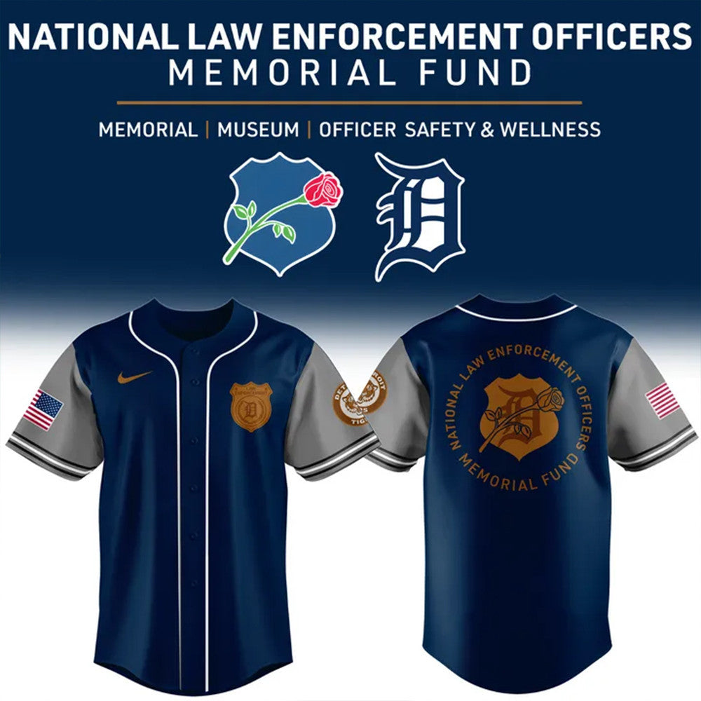 2026 Detroit Tigers Law Enforcement Jersey Cool Gifts For Baseball Lovers