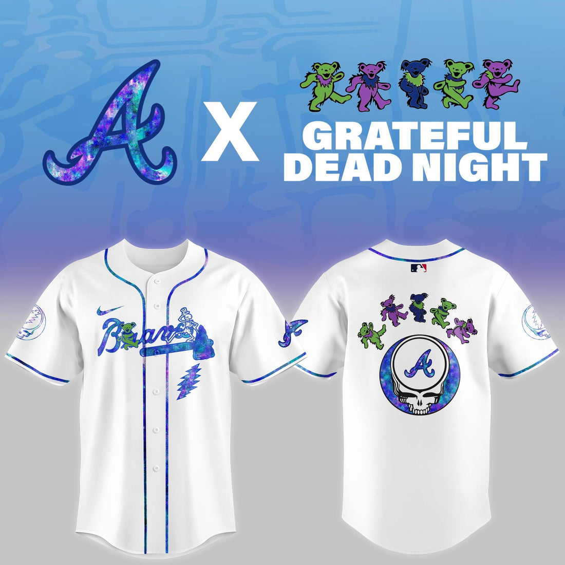 Atlanta Braves 2026 Grateful Dead Night Jersey Baseball Merch Unique Gifts For Fans