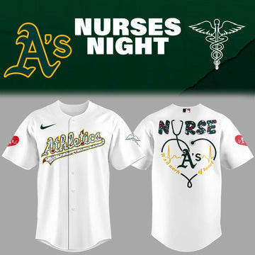 Athletics Baseball Nurses Night White Jersey Gifts For Baseball Players Baseball Fan Gifts