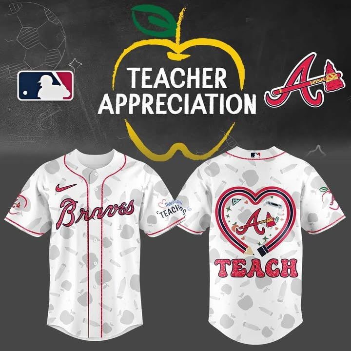 Atlanta Braves Teacher Appreciation Jersey Merch Honor Teachers Day Baseball Fan Gifts