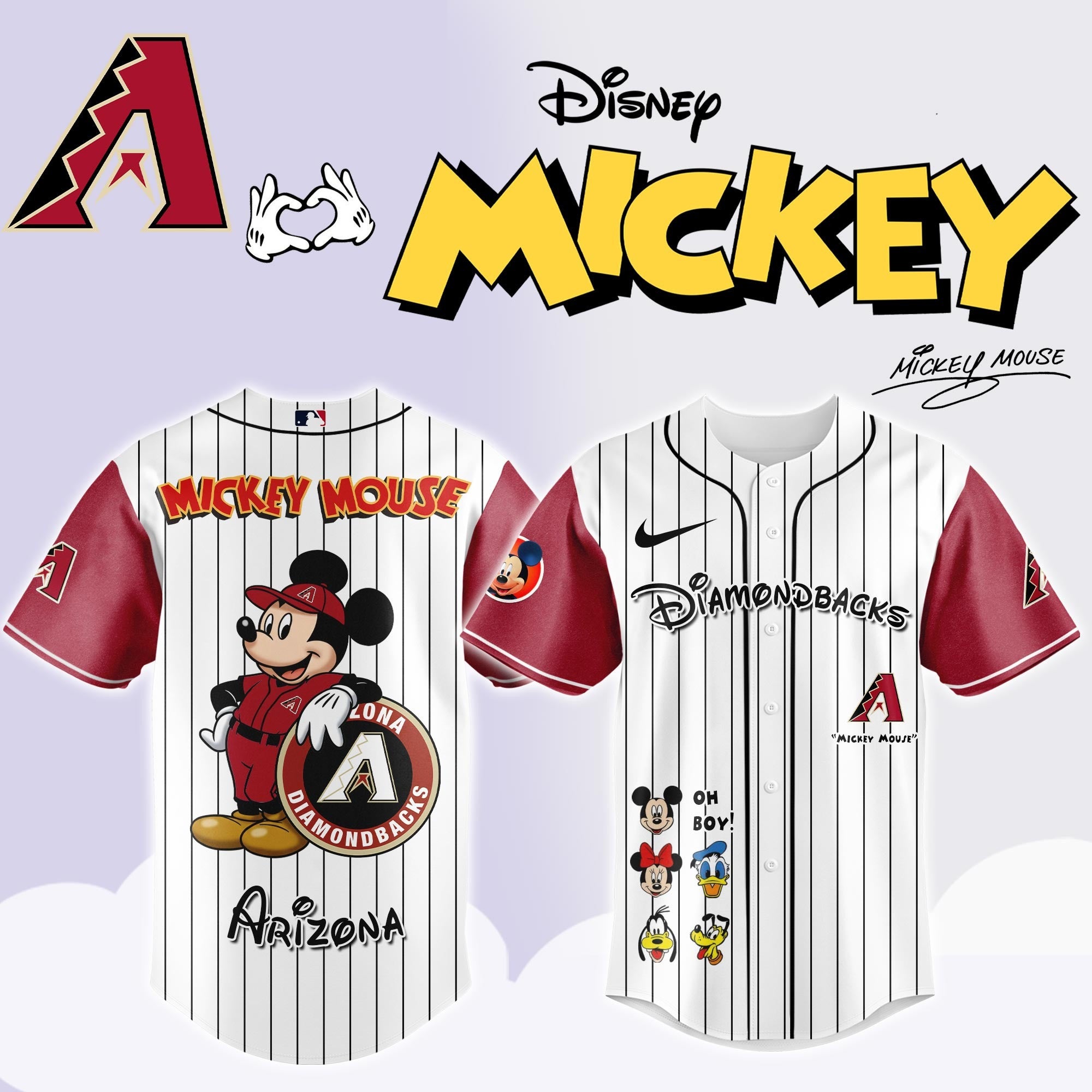 Arizona Diamondbacks x Disney Mickey Jersey Merch Gifts For Diamondbacks Fans