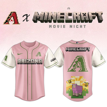 Arizona Diamondbacks x A MINECRAFT MOVIE Night Jersey Gifts For Baseball Fans