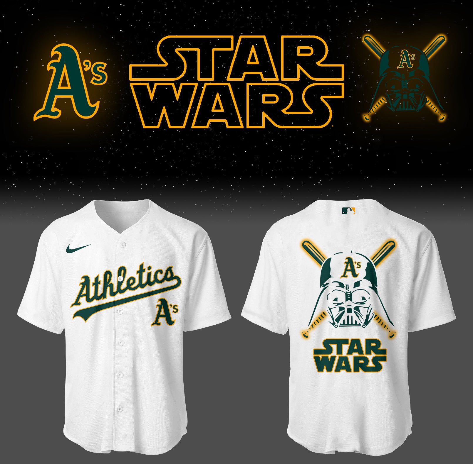 Athletics Jays Baseball 2026 Athletics x Star Wars White Jersey Gifts For Baseball Fans