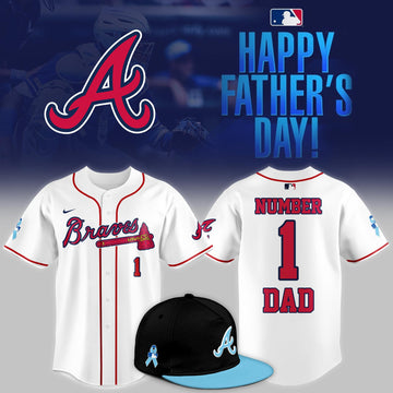 Atlanta Braves 2026 Fathers Day Number One Dad Jersey Baseball Gifts Ideas