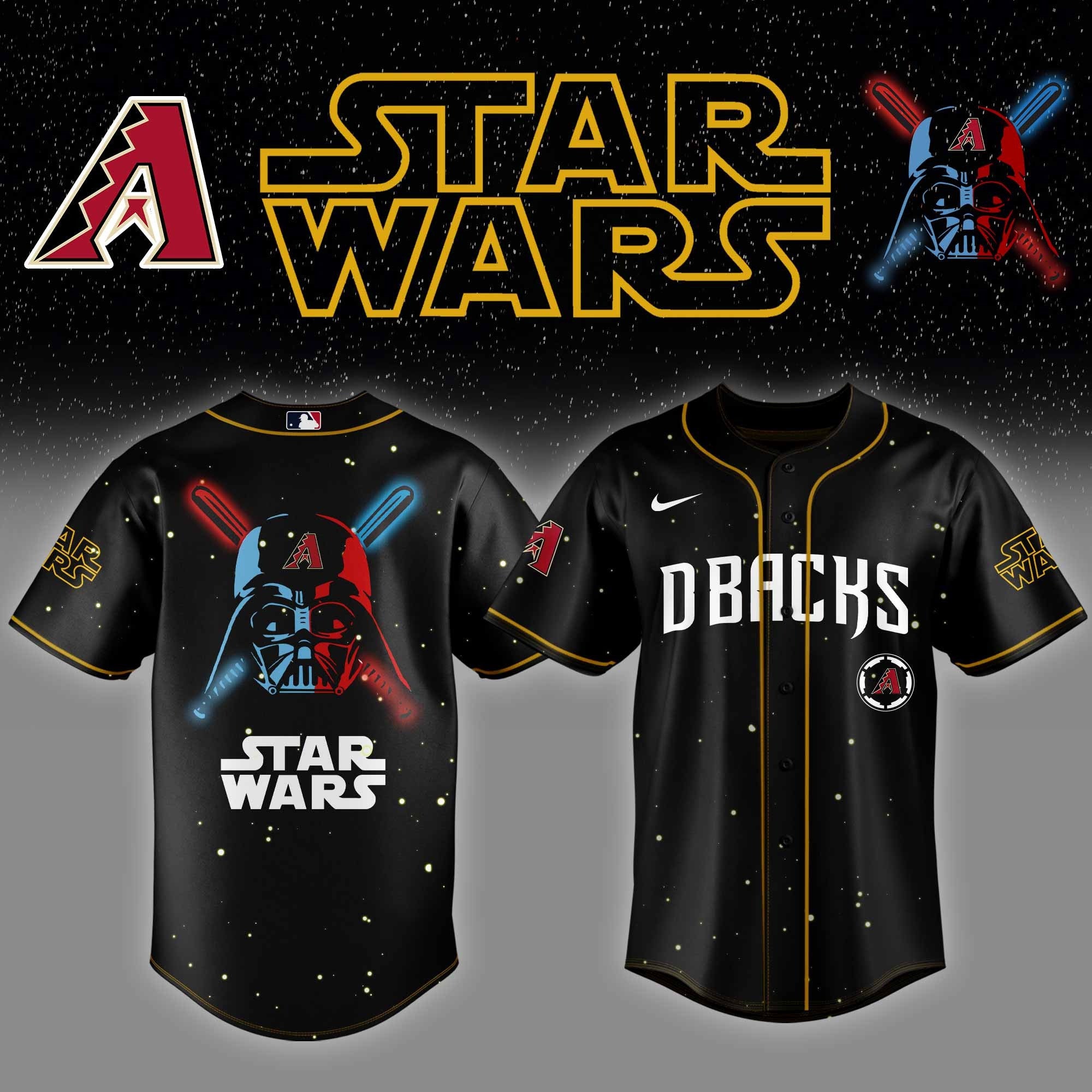 Arizona Diamondbacks x Star Wars Jersey Best Gifts For Baseball Fans Father's Day Gifts