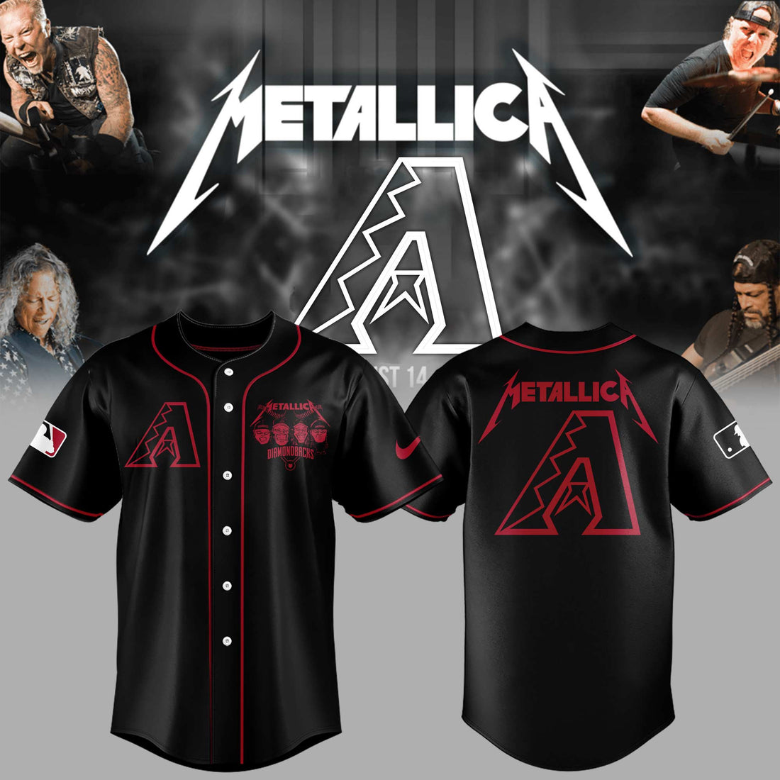 Arizona Diamondbacks Baseball Metallica Night Jersey Gifts For Baseball Players