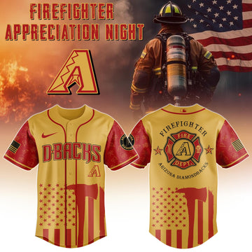 Arizona Diamondbacks X Firefighter Appreciation Night Jersey Baseball Fan Best Gifts