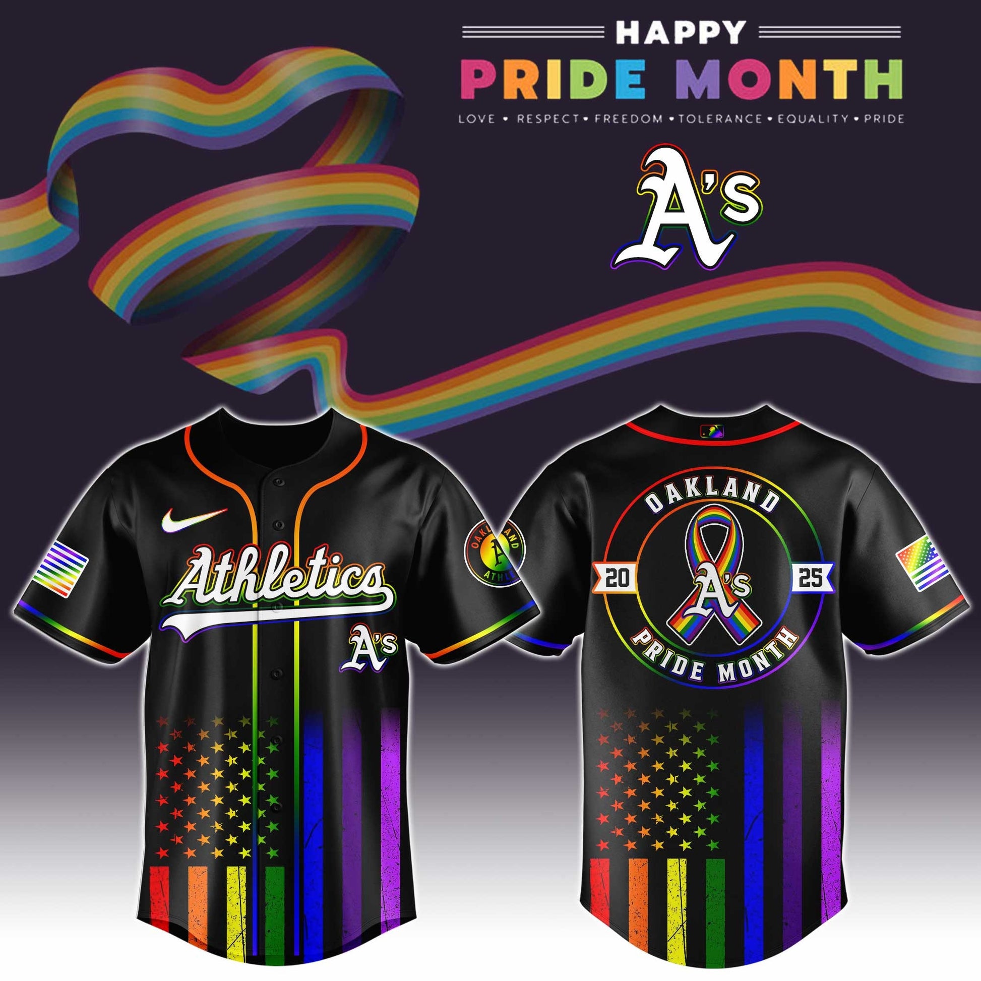 Athletics Special Pride Month Jersey Unique Gifts For Baseball Fans