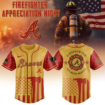 Atlanta Braves x Firefighter Appreciation Night Jersey Baseball Team Gift Ideas