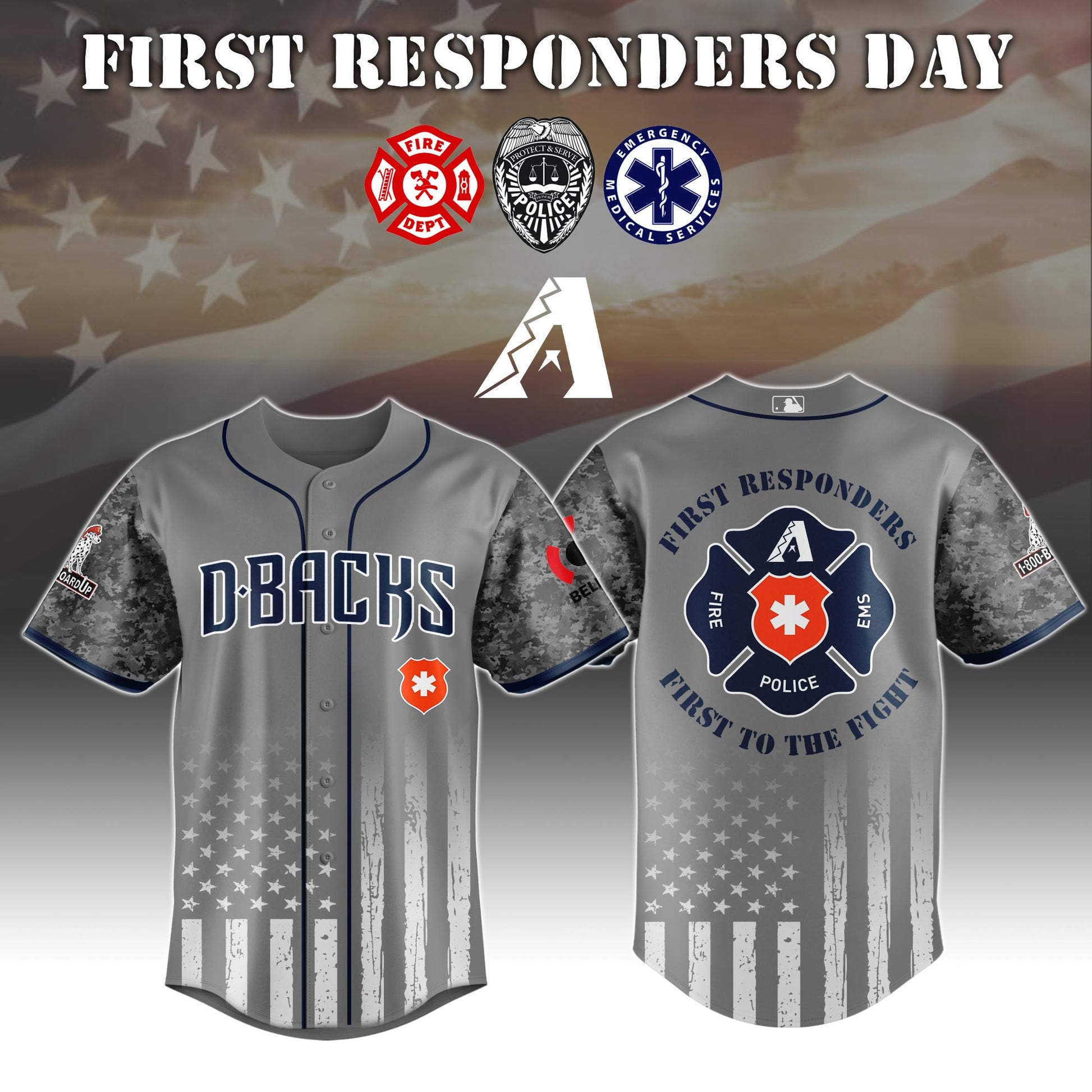 Arizona Diamondbacks x First Responders Jersey 2026 Gift For Baseball Fans