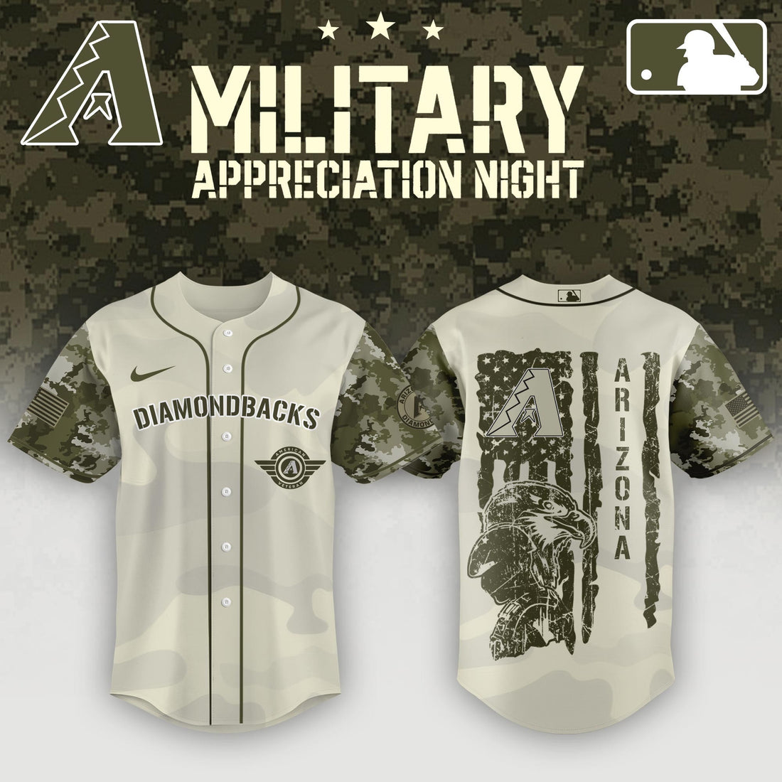 Arizona Diamondbacks x 2026 Armed Forces Day Night Jersey Best Gifts For Baseball Fans