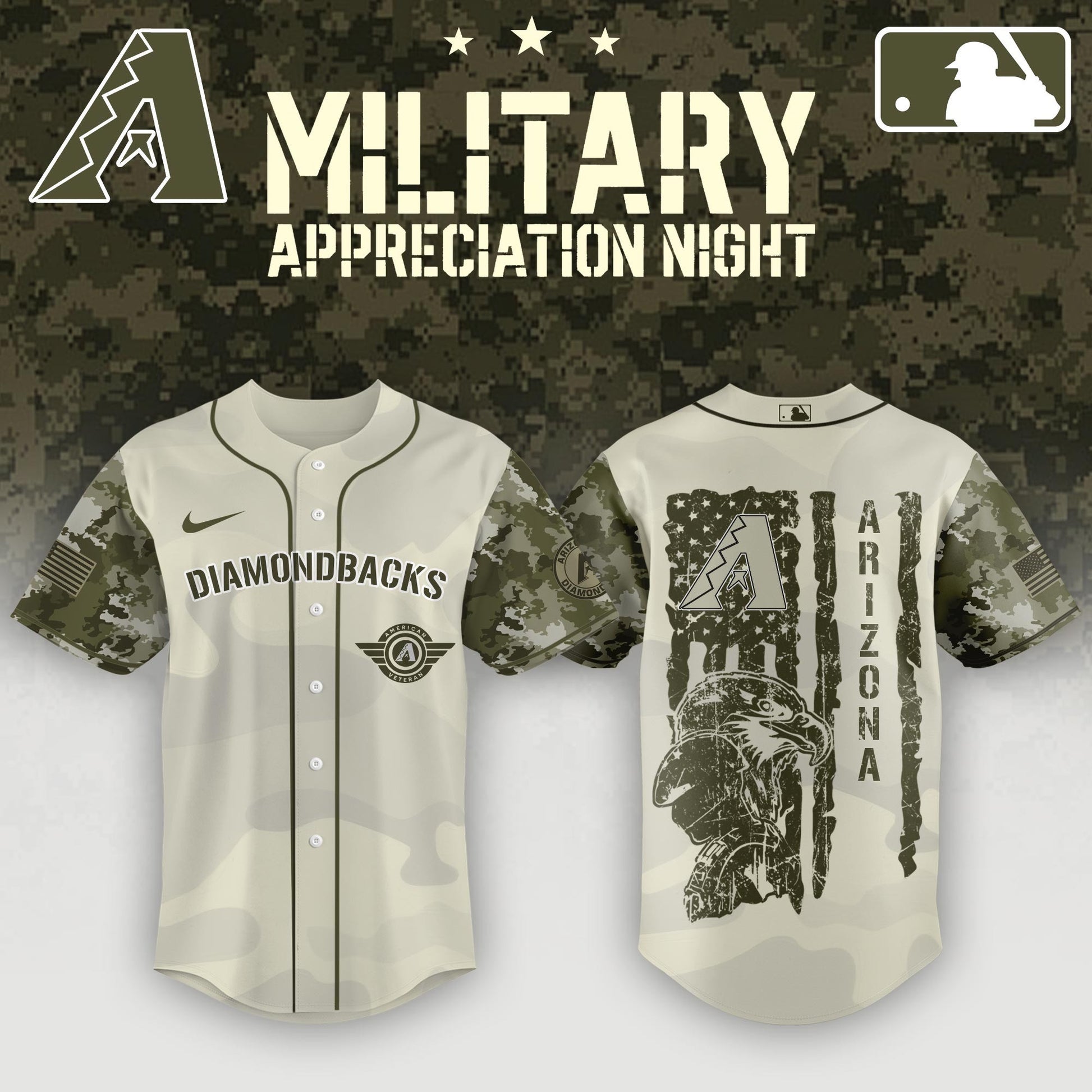 Arizona Diamondbacks x 2026 Armed Forces Day Night Jersey Best Gifts For Baseball Fans