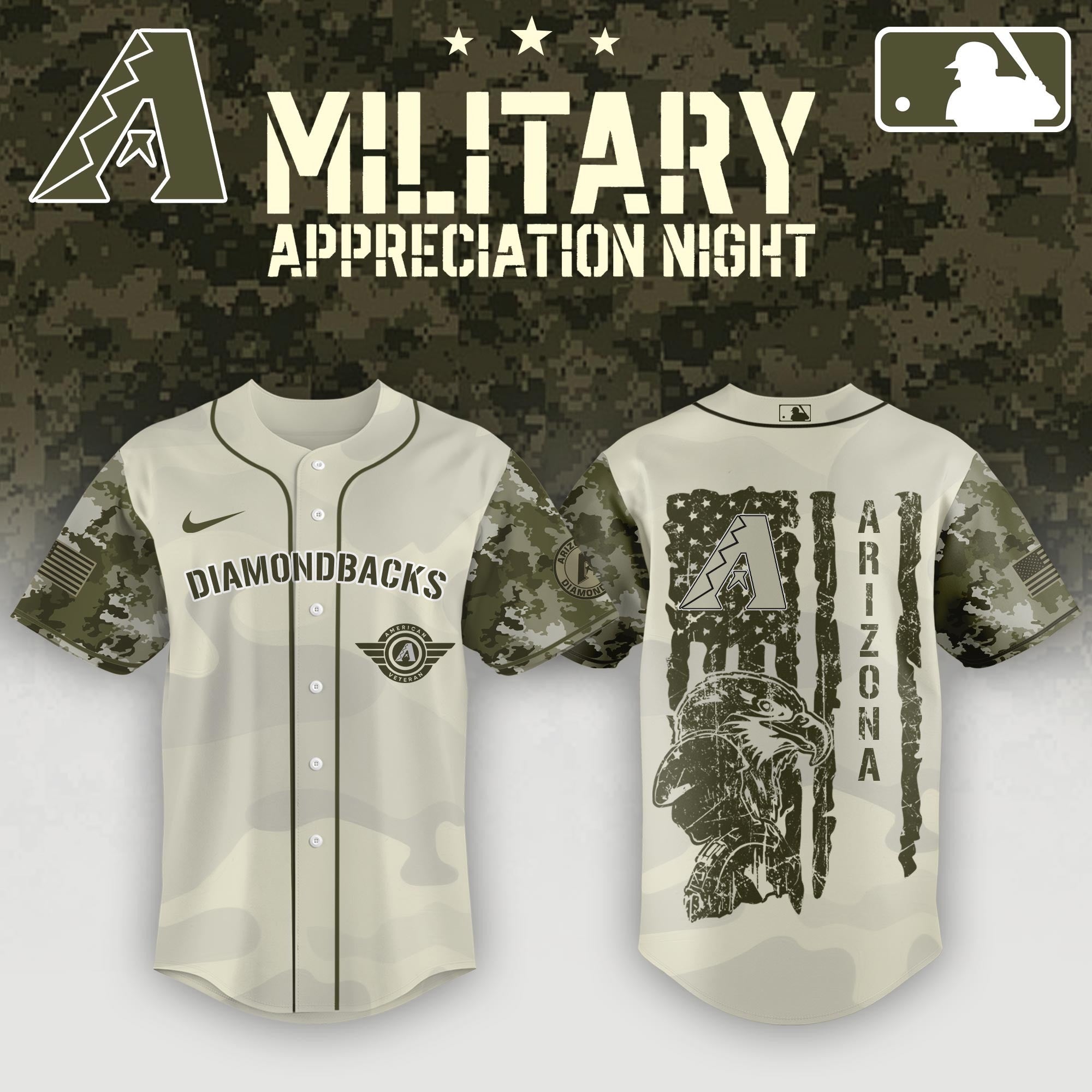 Arizona Diamondbacks x 2026 Armed Forces Day Night Jersey Best Gifts For Baseball Fans