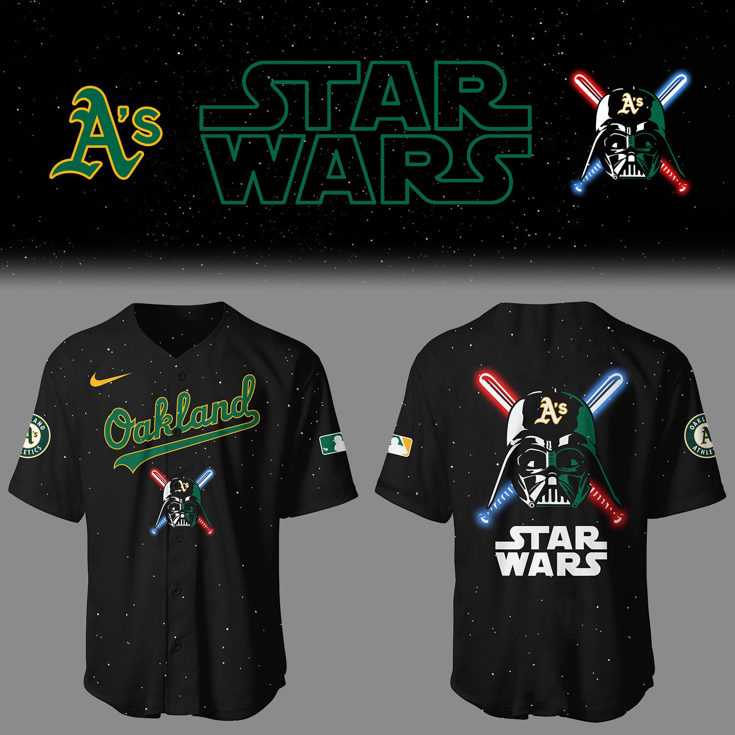 Athletics Baseball Athletics x Star Wars 2026 Black Jersey Gifts For Baseball Fans