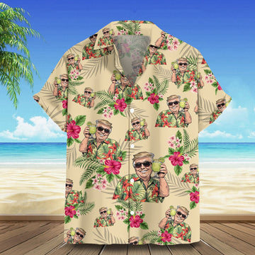 Trump 2024 Hawaiian Shirt I Stand With Trump Button Up Shirt Summer Gift For Dad