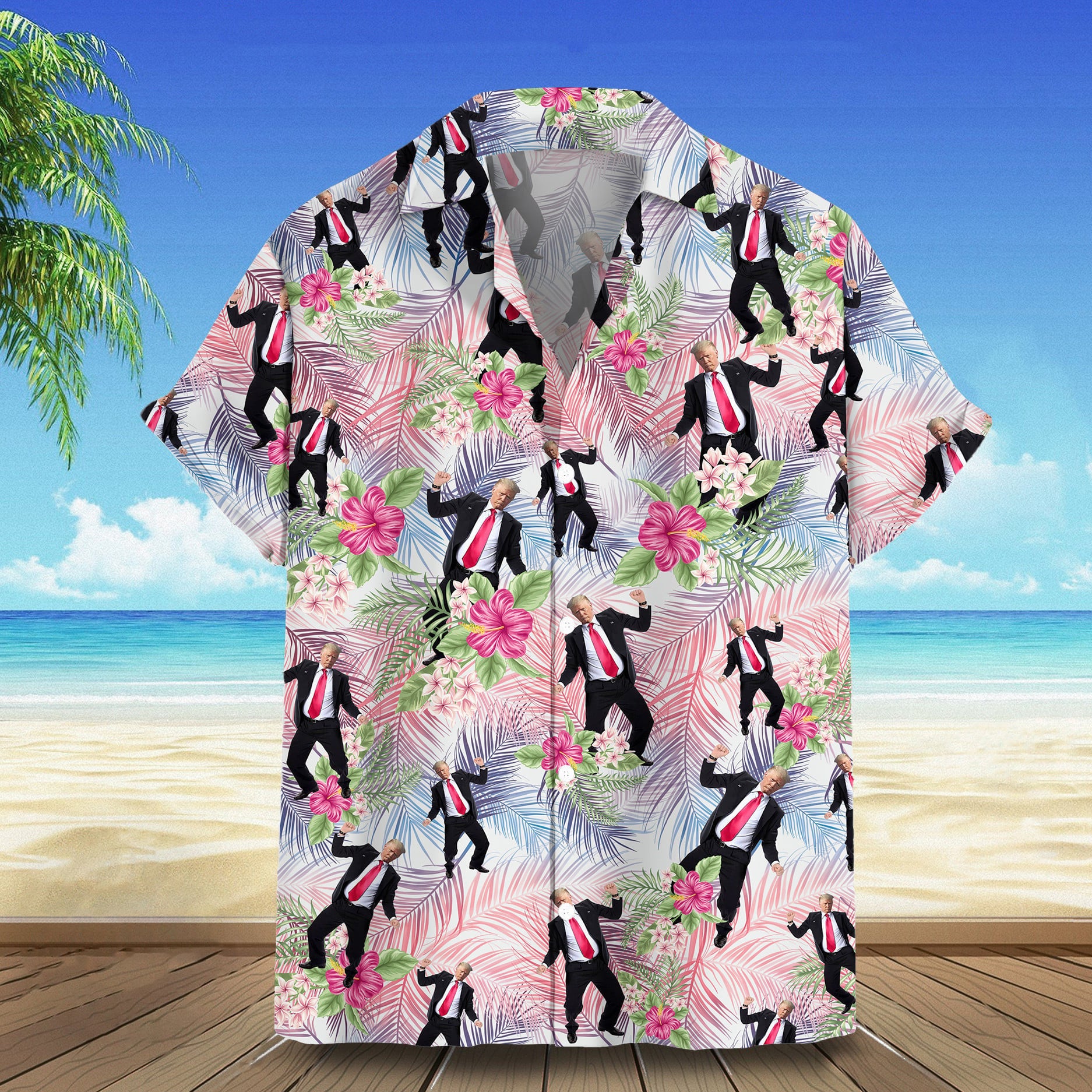 Trump Hawaiian Shirt Trump For President 2024 Aloha Shirts Mens Gifts For Summer