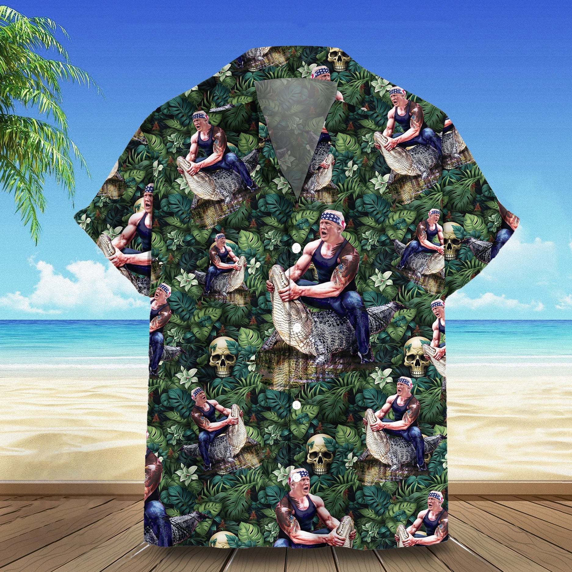 Trump 2024 Hawaiian Shirt Support For Trump Tropical Print Shirt Gifts For Supporters