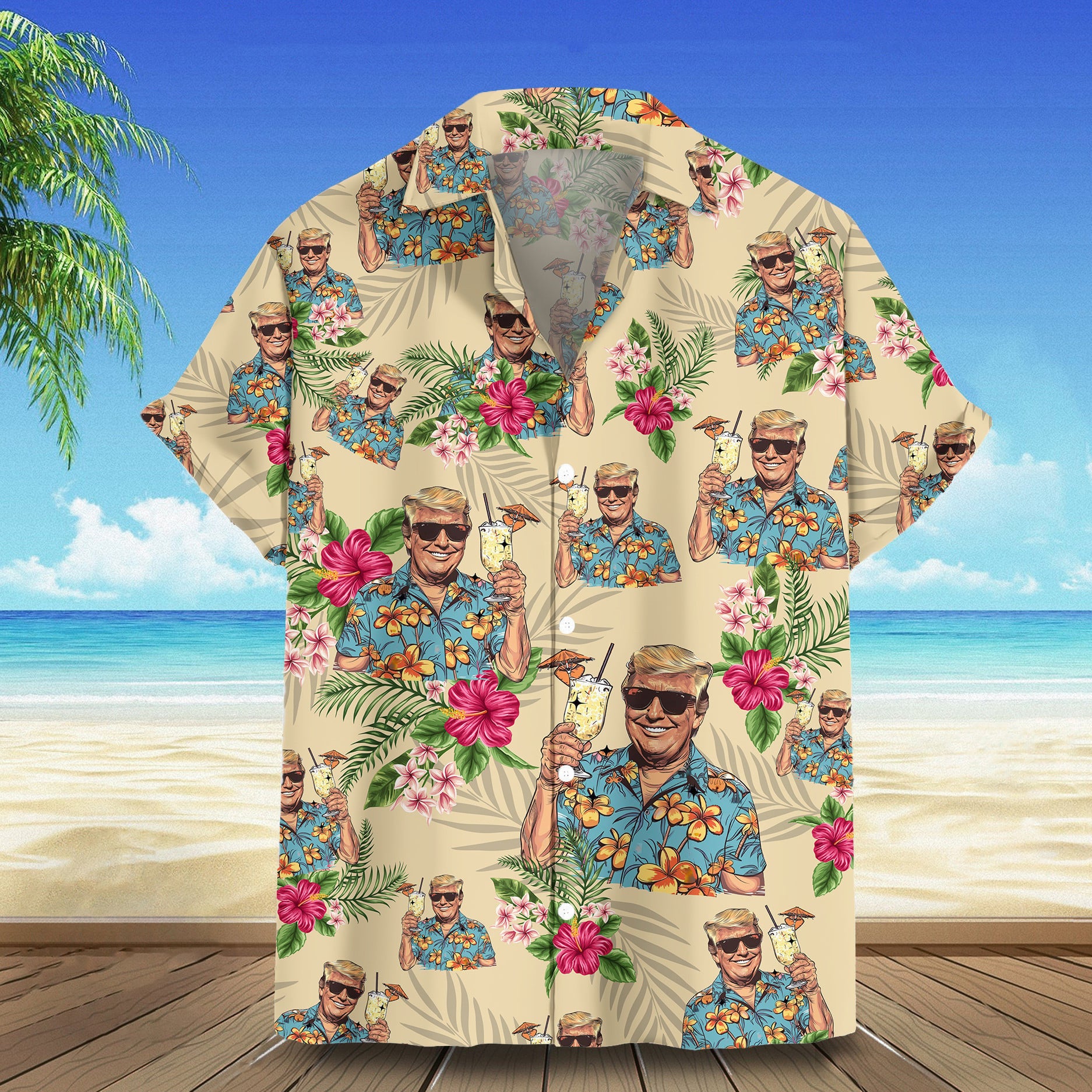 Donald Trump 2024 Hawaiian Shirt Presidential Election 2024 Trump Shirt Summer Gift Ideas