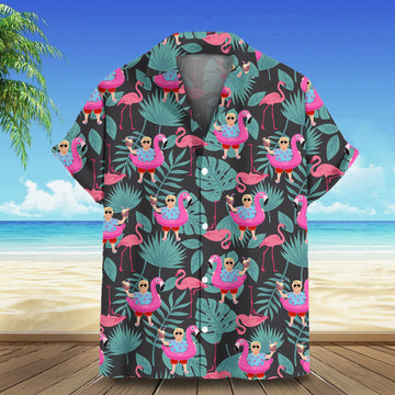 Trump With Flamingo Hawaiian Shirt Presidential Campaign Trump 2024 Shirt Gifts For Summer