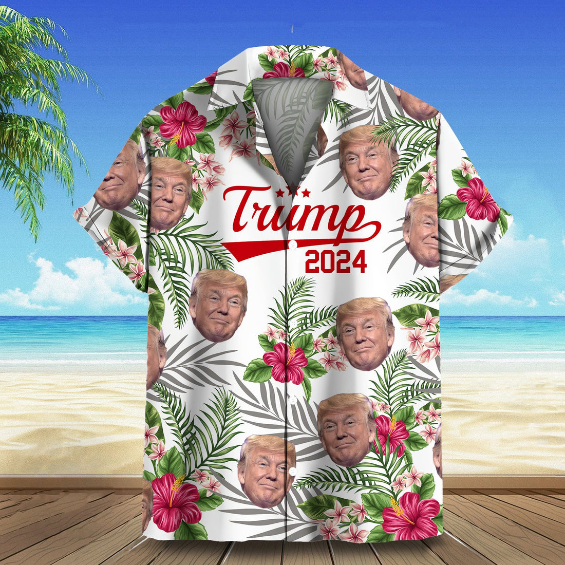 Trump For President Hawaiian Shirt Donald Trump Campaign Mens Tropical Shirt Gift For Husband