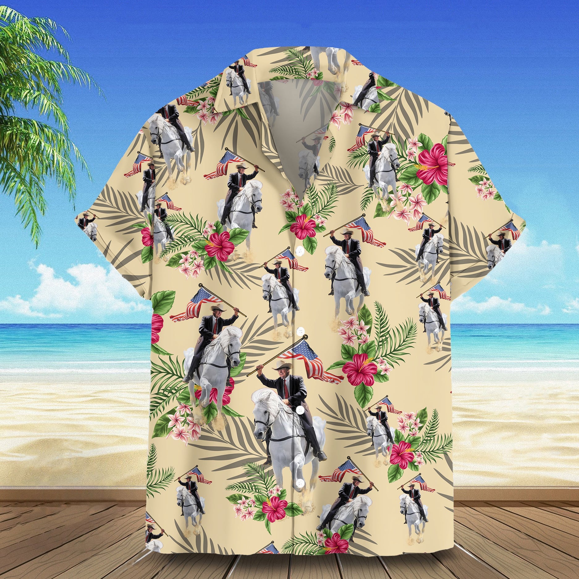 Donald Trump Hawaiian Shirt MAGA 2024 Trump Shirt Patriotic Gift For Boyfriend