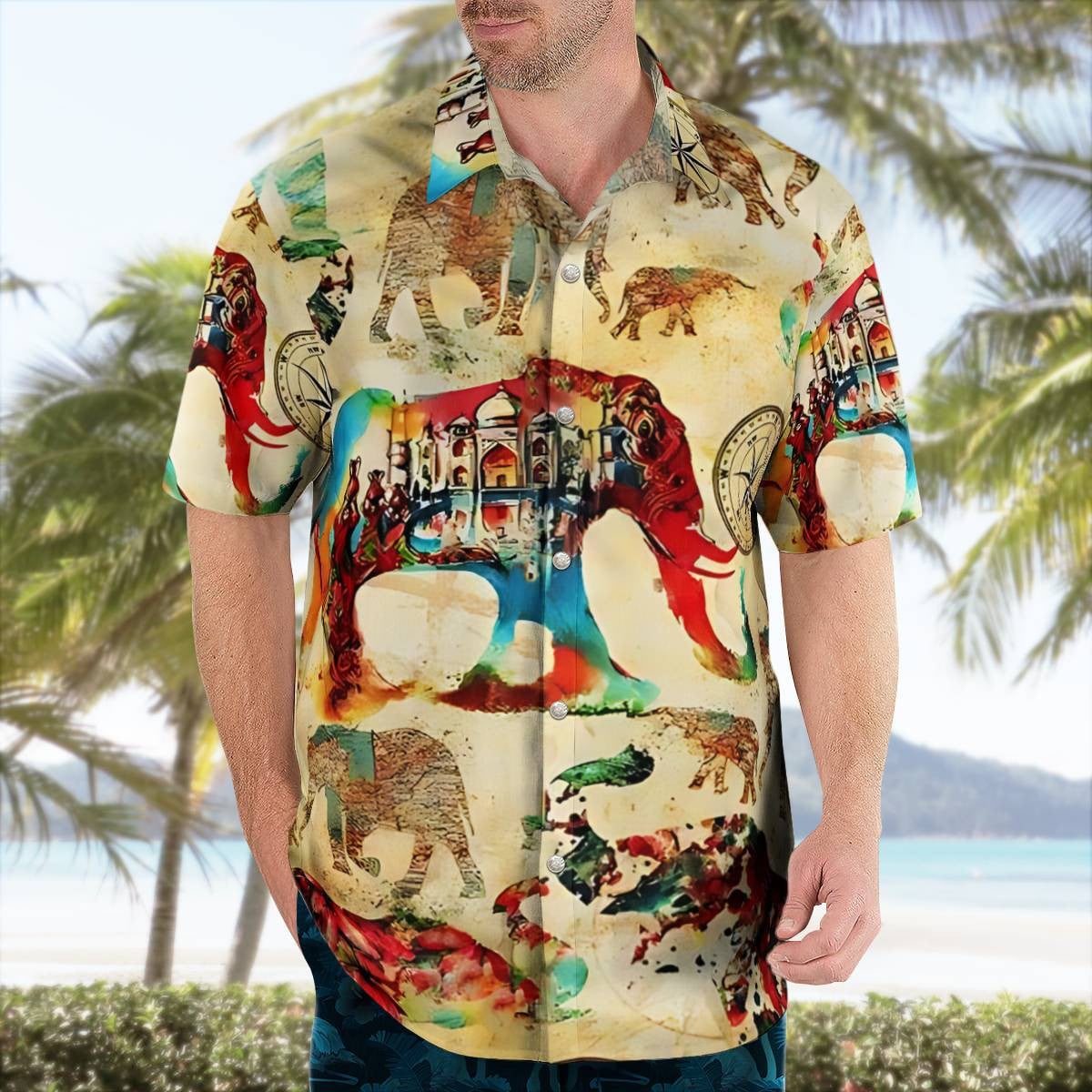 Elephant Hawaiian Shirt Unisex Streetwear Unique Gifts For Boyfriend Girlfriend