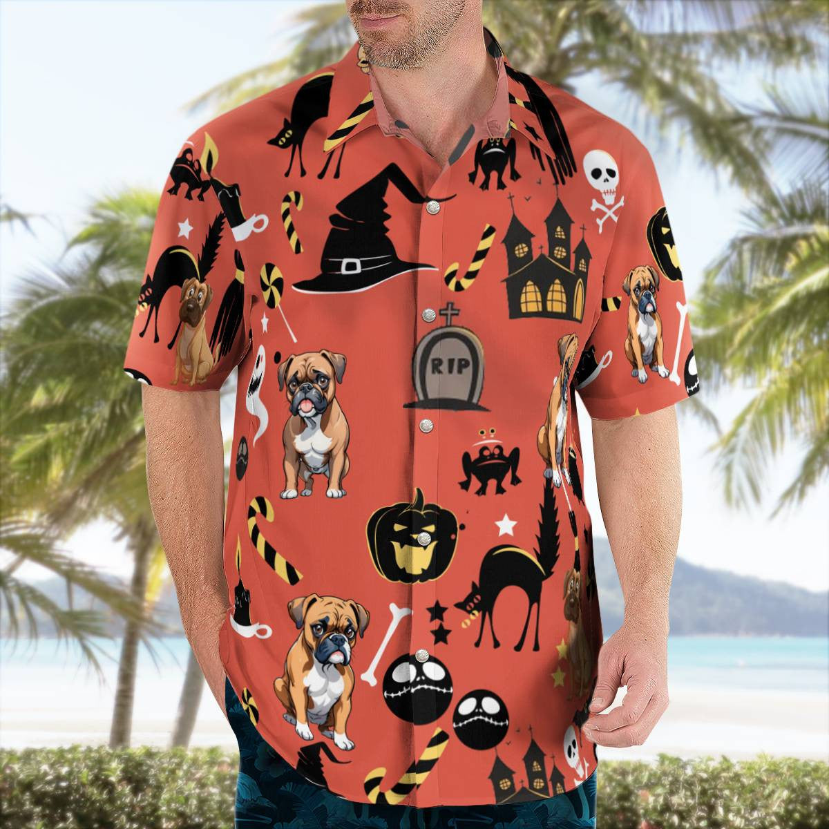 Boxer Halloween Hawaiian Shirt Best Halloween Gifts Ideas For Him Her