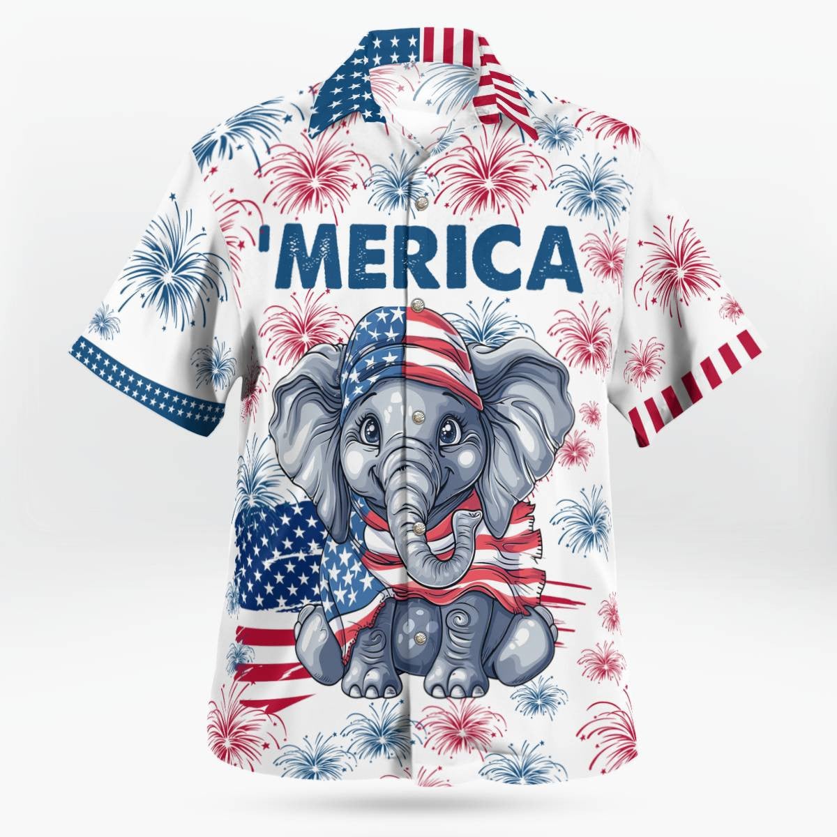 Elephant Hawaiian Shirt Unisex Streetwear Unique Gifts For Husband Dad