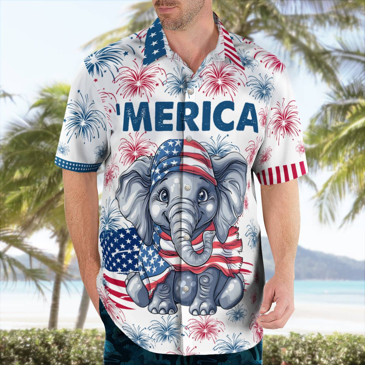 Elephant Hawaiian Shirt Unisex Streetwear Unique Gifts For Husband Dad