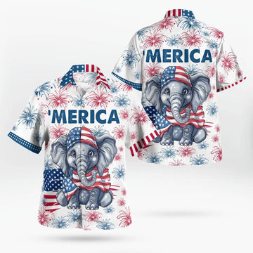 Elephant Hawaiian Shirt Unisex Streetwear Unique Gifts For Husband Dad