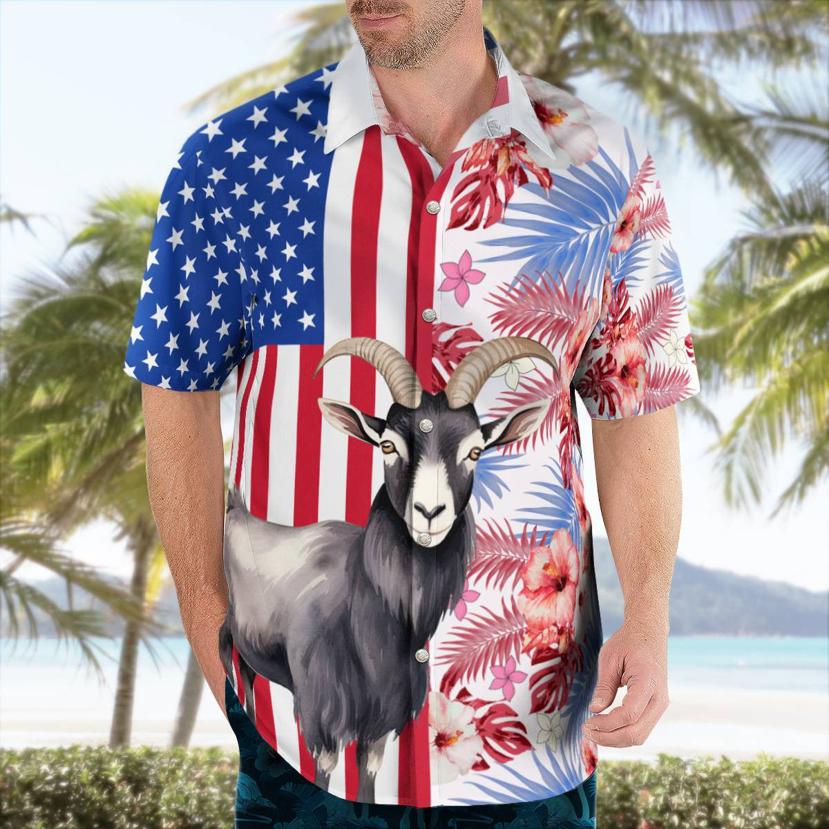 Goat Hawaiian Shirt Unisex Streetwear Valentine Gifts For Him