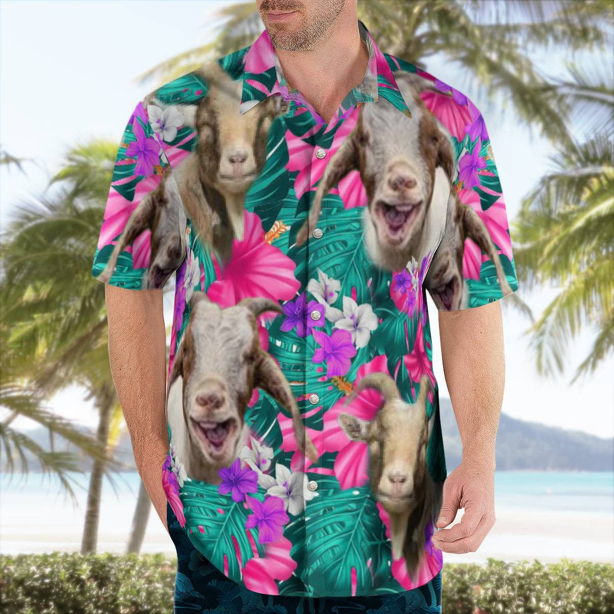 Goat Hawaiian Shirt Unisex Streetwear Unique Gifts For Dad