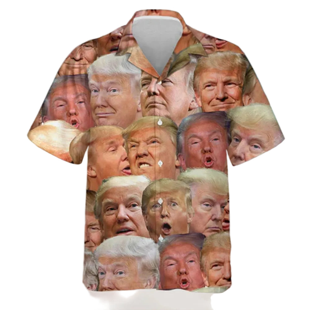 Trump 2024 Hawaiian Shirt Funny Donald Trump Presidential Campaign Button Up Shirt MAGA Merch