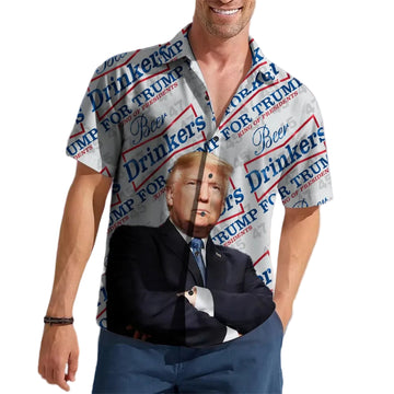 Beer Drinkers For Trump 2024 Hawaiian Shirt King Of President Trump Merch Beer Lovers Gifts