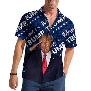 Moms For Trump 2024 Hawaiian Shirt President Campaign Vote For Donald Trump Shirt Gifts For Mom